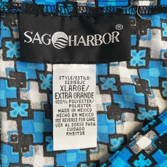 Sag Harbor Y2k Blue Geometric Patterned Maxi Skirt. - Picture 4 of 9